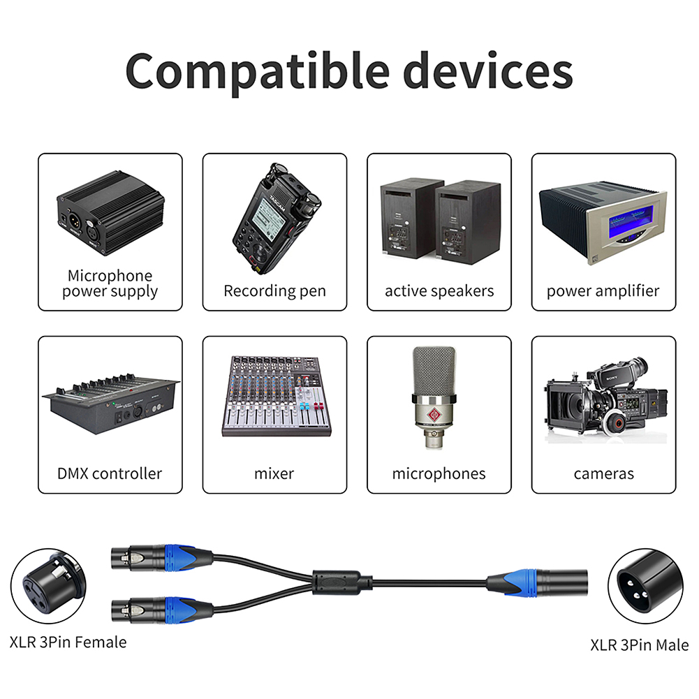 50cm 1 XLR Female To 2 XLR Mal - Audio Splitter Y avis et prix