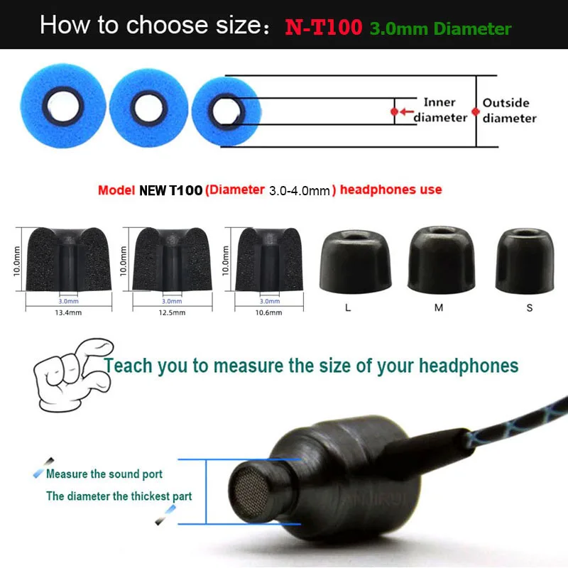 20Pairs ANJIRUI T100 Memory Fo - Earphone Foam Tip avis et prix