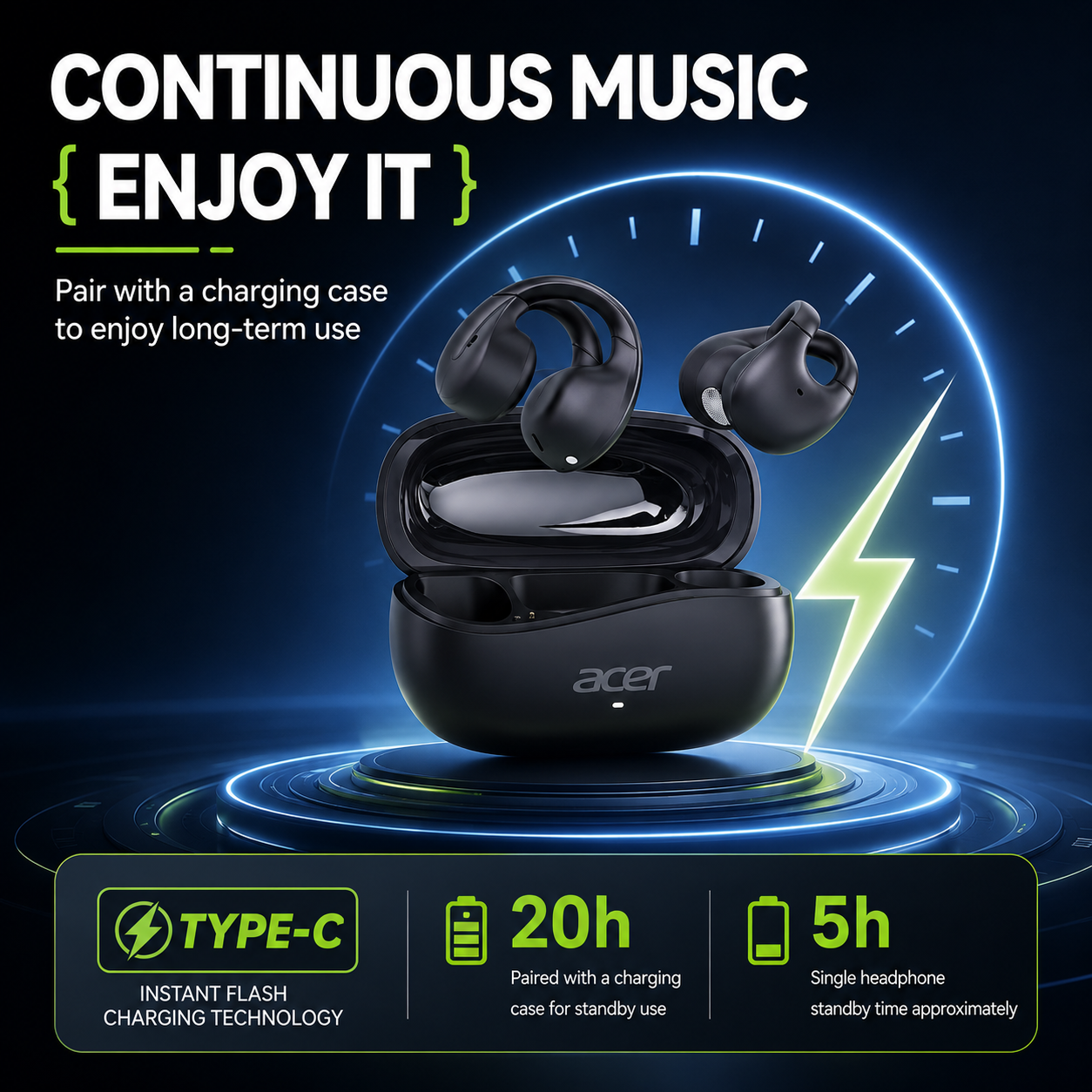 Acer OHR555 Unique Cross Arm O - Sports Earphone Hook avis et prix